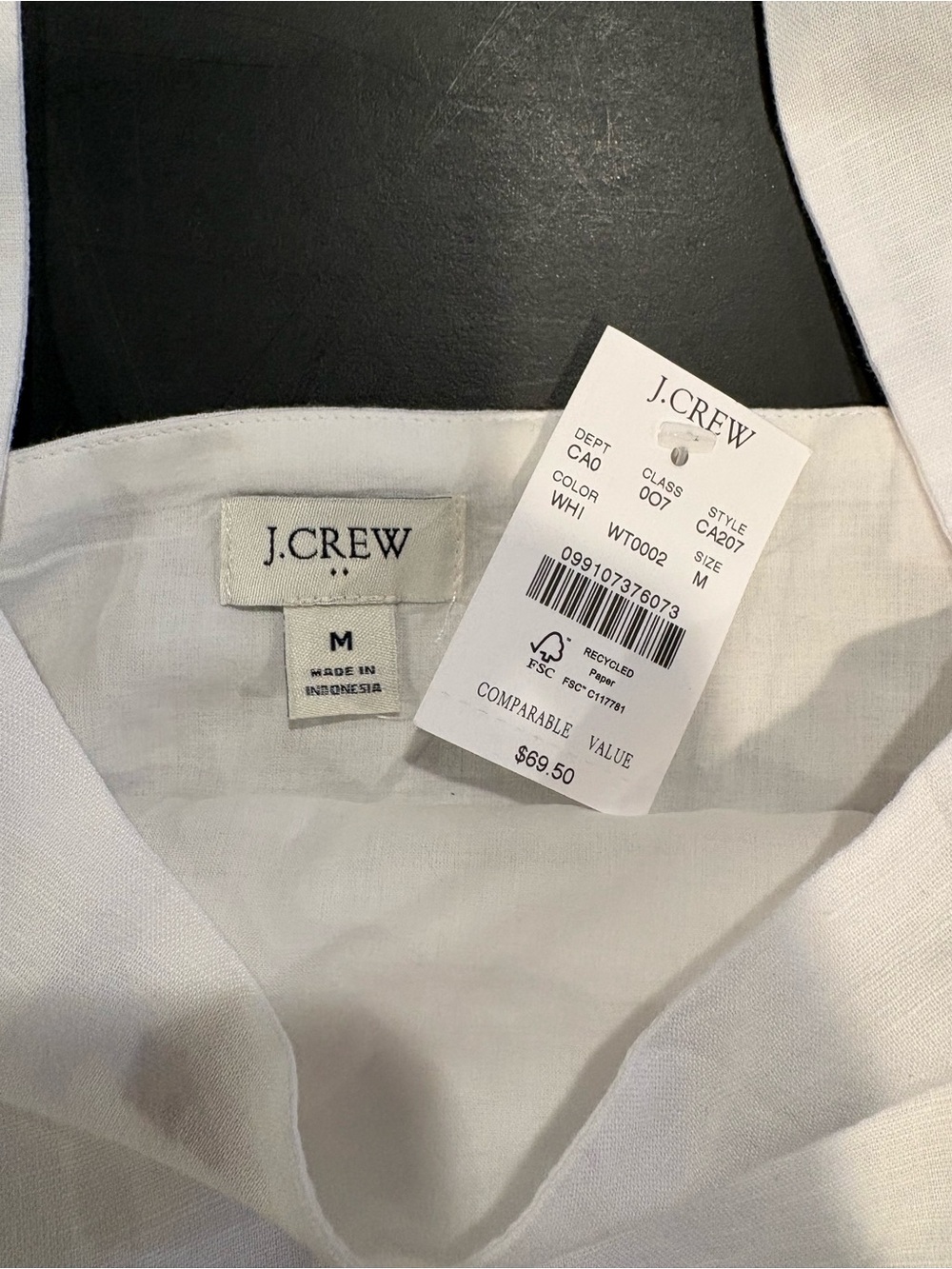 NWT JCrew Classic Linen White Square-Neck Tank Top - Women's - Picture 2 of 7